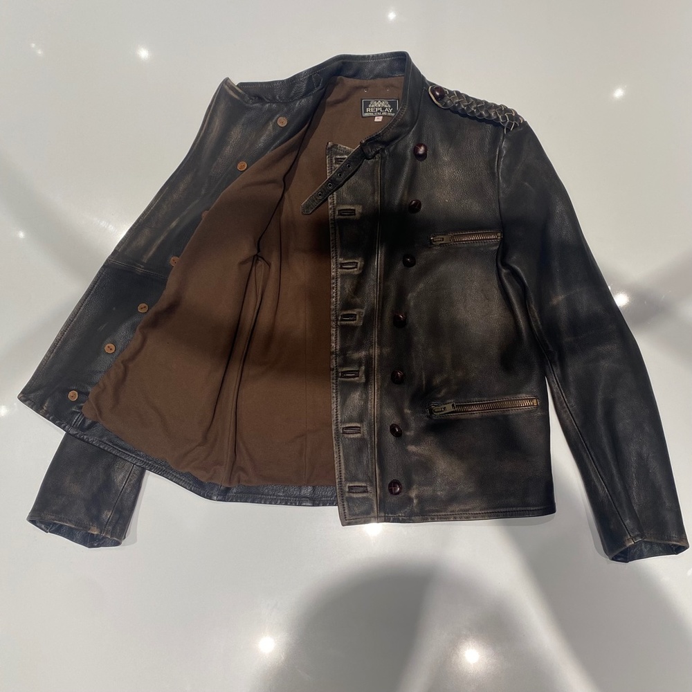 Replay Leather Moto Jacket - Women's M